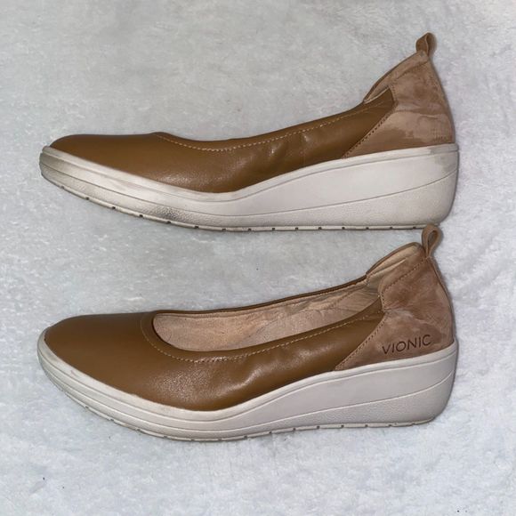 Vionic women's advantage jacey wedge slip on platform wedges toffee size 8.5 - Picture 7 of 8